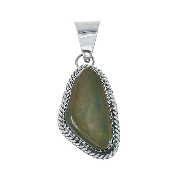Navajo Authentic Turquoise Sterling Silver Pendant AX130208